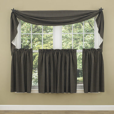 Sturbridge Black Fishtail Swag Curtain 145